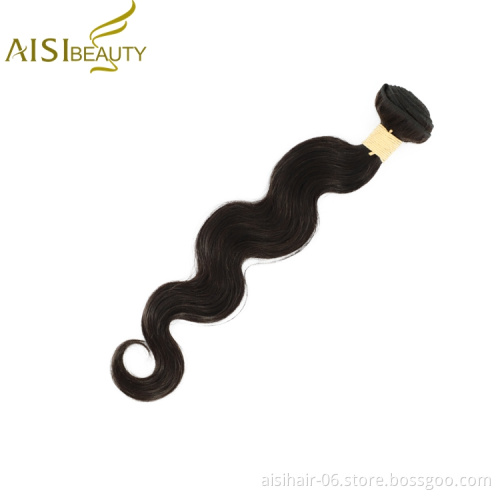 Aisi Beauty High Quality Supplier Body Wave Black 100% Silky Soft 100g Hair Extensions Brazilian Human Hair Weave Bundles